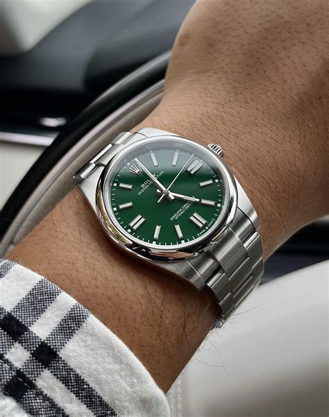 rolex oyster perpetual green dial 36mm|rolex oyster perpetual 41mm celebration.